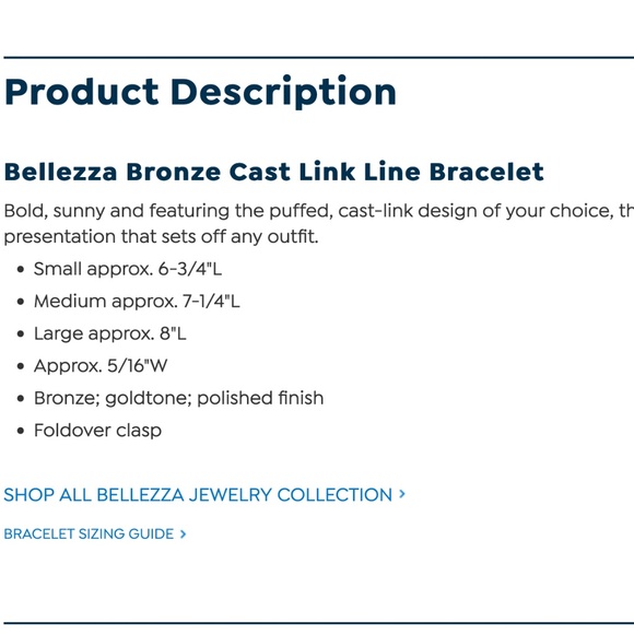 Bellezza Bronze Mariner link Bracelet, size Small-- NIB - Picture 7 of 15